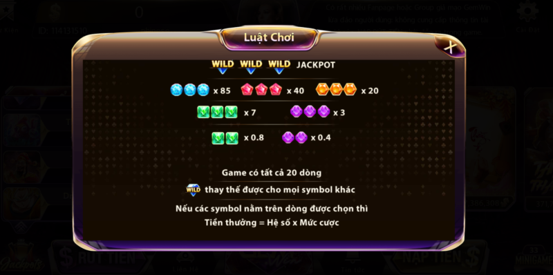 giai tri cung mini game kim cuong