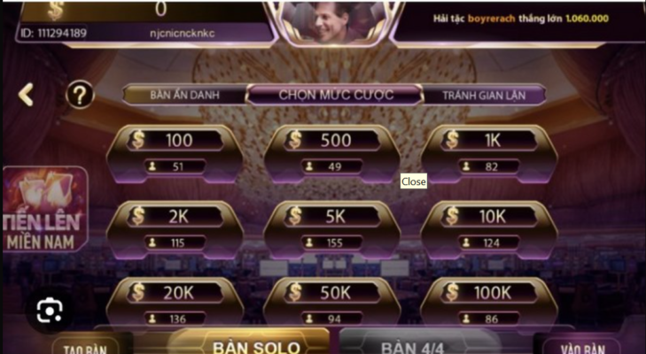 dat cuoc game bai tien len mien nam